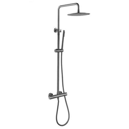 Opbouw regendouche Set Nyon Rond Gunmetal 25cm