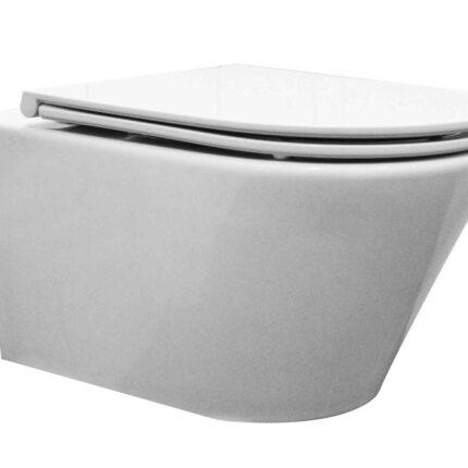 Vesta wandcloset met Flatline toiletzitting softclose en quick release glans wit
