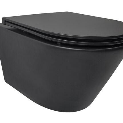 Vesta mat Zwart Tornado wandcloset Rimless incl. Flatline Soft-close zitting