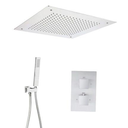 Quadro inbouw regendoucheset Chroom Plafonduitloop