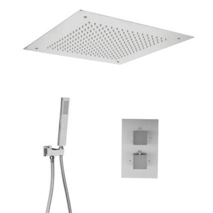 Quadro inbouw regendoucheset RVS Plafonduitloop