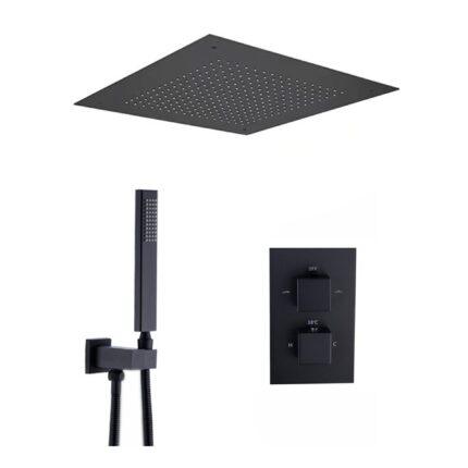 Quadro inbouw regendoucheset Mat zwart  Plafonduitloop