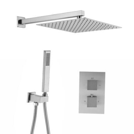 Inbouwregendoucheset Palermo Vierkant 30cm RVS