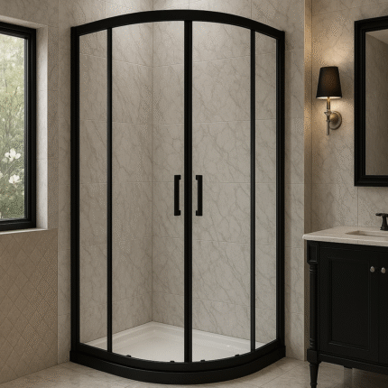 Pisa kwartrond douchecabine 100x100 cm Zwart NANO coating