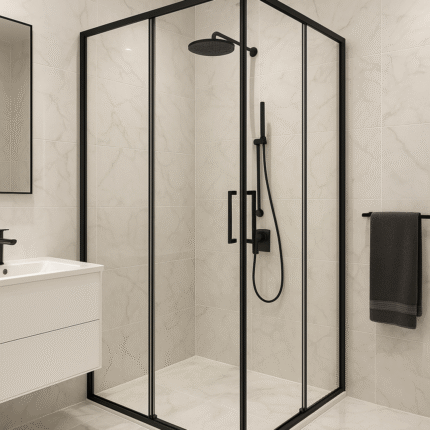 Premium Lazisse douchecabine 100x100cm Zwart NANO coating