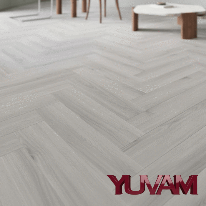 Pure herringbone PVC klik visgraat Light 640x128x5mm Incl. ondervloer