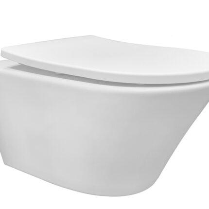Vesta Tornado flush wandcloset rimless met nano coating met Shade slim toiletzitting softclose en quick release glans wit
