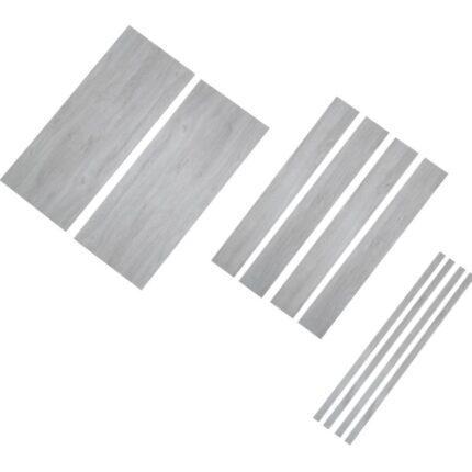 Traptreden set laminaat houtdecor eiken licht grijs Set 4 tredes 4,4/18/55 x 135cm (excl. profielen)